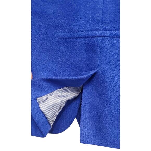 TALBOTS Colbolt Blue Peacoat 2 Button Closure Wool Blend Jacket Size 8 - Picture 8 of 8